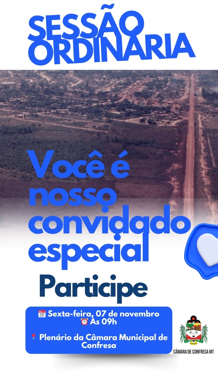 📢 Convite Especial! Sess&atilde;o ordin&aacute;ria
