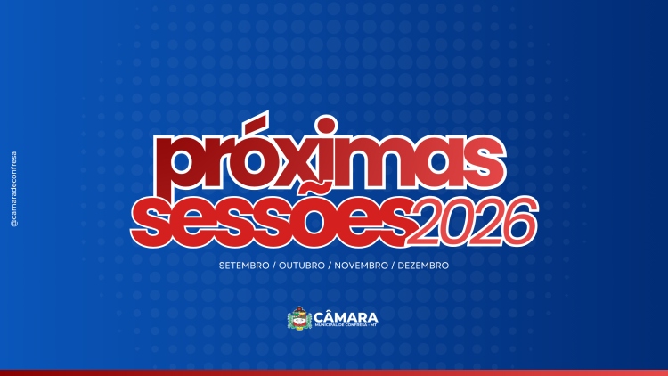 LOCAIS DAS PRÓXIMAS SESSÕES DE 2026